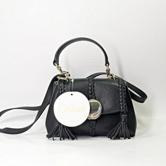 Chloe Penelope Women's Braid Detail Mini Shoulder Bag in Black (MSRP $2,090) - Picture 3 of 11